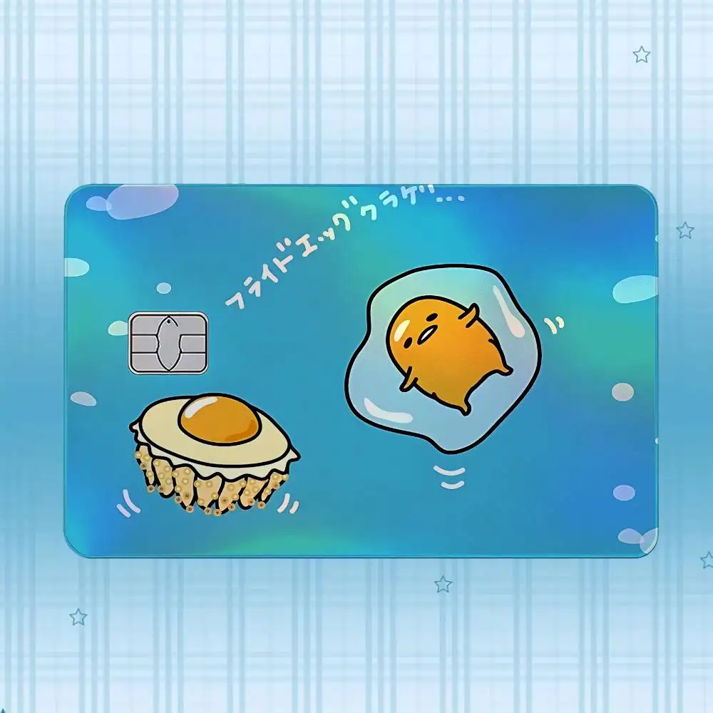 G-Gudetama Laser-Hologramm-Karten-Skin-Aufkleber für Kredit- und Debitkarten – 4 Stück/Set, wasserfester, kratzfester Schutz – Detail 6