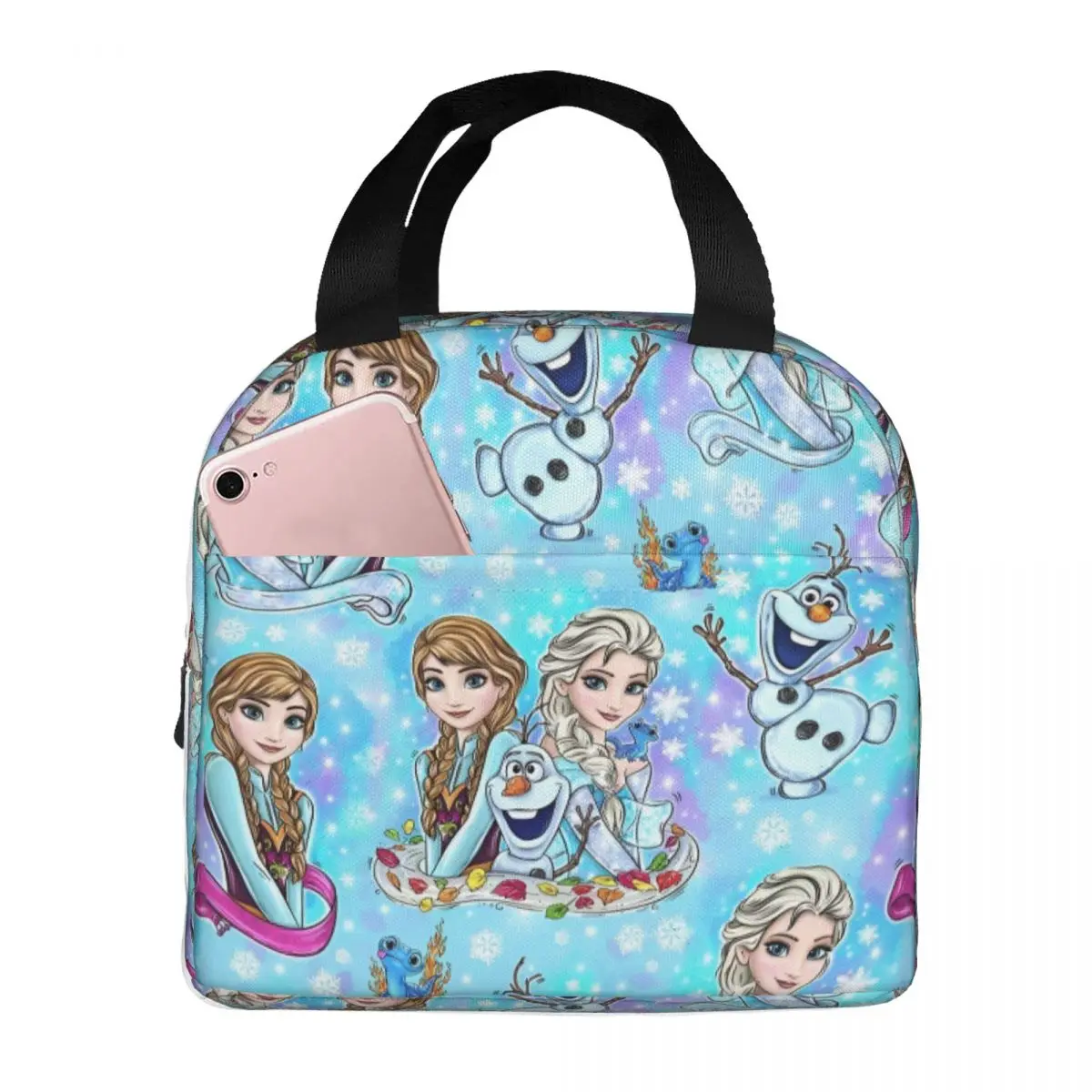 

Custom F-Frozenes Cartoon Insulated Lunch Bag for Women Leakproof Olaf Elsa Anime Cooler Thermal Lunch Box Office Picnic Travel