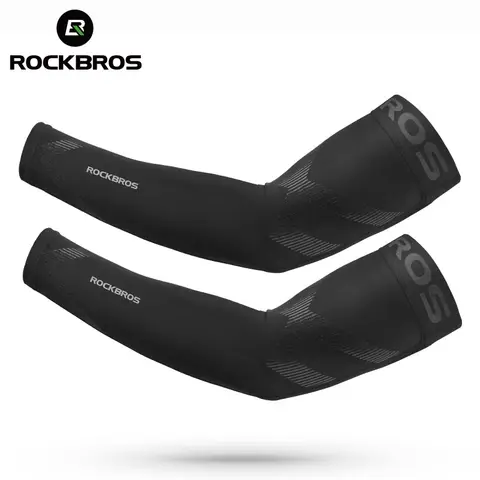 ROCKBROS Ice Silk Cycling Arm Sleeves Breathable Basketball Running Camping Summer Sports Arm Sleeves Bike Bicycle Arm Warmers