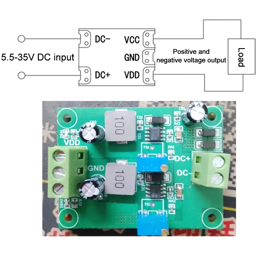 Positive Negative Voltage Stabilizing Power Supply Module Low Ripple Linear Adjustable Stabilizing Voltage Regulator DC 5.5V-35V