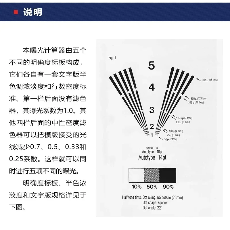 Kodotai photoresist exposure test film screen printing plate making exposure time calculator exposure ruler original