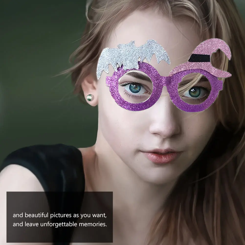 2 pçs bruxa morcego óculos de halloween festa cosplay máscara decorativa alegre cerveja dança traje adereços de halloween óculos