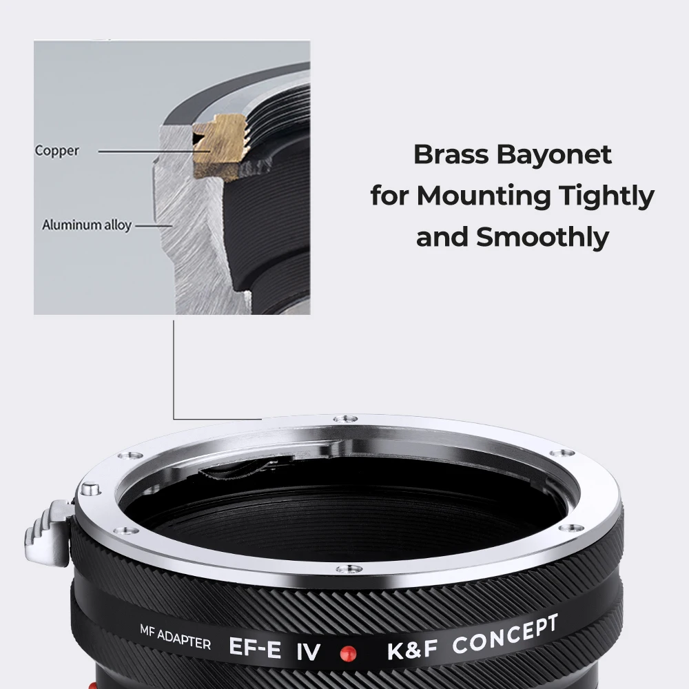 K&F Concept EF-E PRO Canon EOS EF Mount Lens to Sony E FE Mount Camera Adapter Ring for Sony A6400 A6500 A6600 A7II A7SI NEX-5N