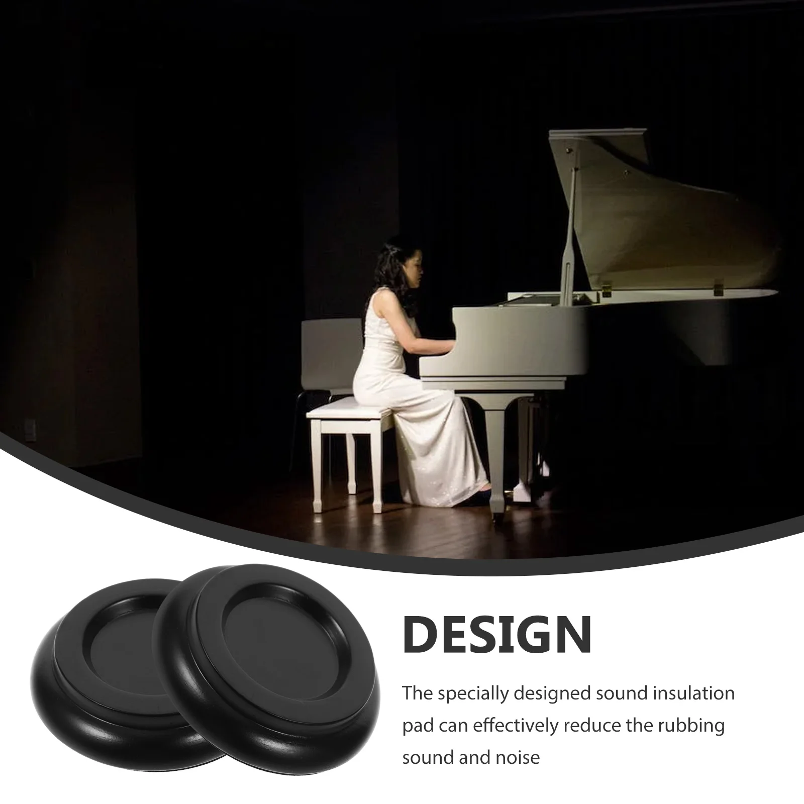 

4 Pcs Wooden Piano Caster Cups Non Skid Upright Floor Protection Leg Pads Anti Noise Scratches Sturdy Practical