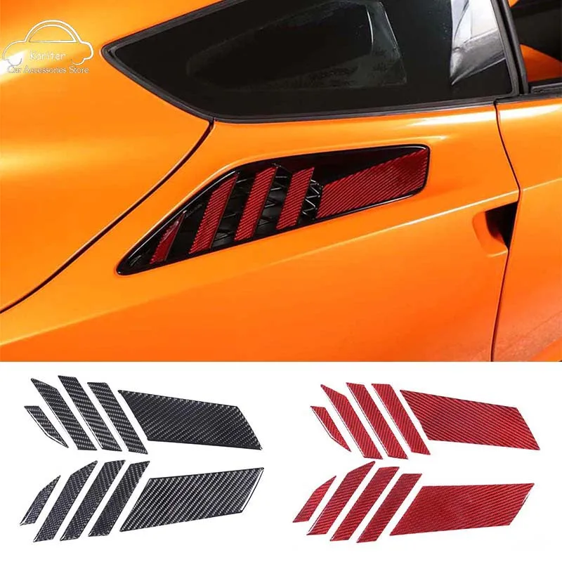 

For Chevrolet Corvette C7 2014-2019 Soft Carbon Fiber Car Side Spoiler Air Inlet Decorative Sticker Exterior Molding Accessories