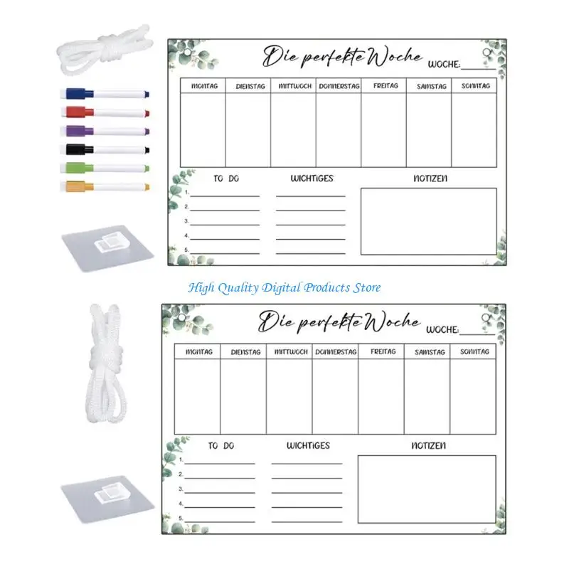 

U2JE Erasable Clear Acrylic Weekly Planner Wall Hanging Message Board For Home Office