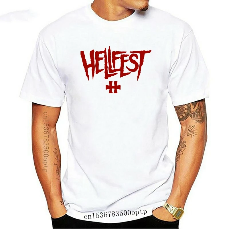 Mens Clothes Hellfest Heavy Metal Music Festival Logo Men'S White T-Shirt Size S - 3Xl Plus Size Tee Shirt