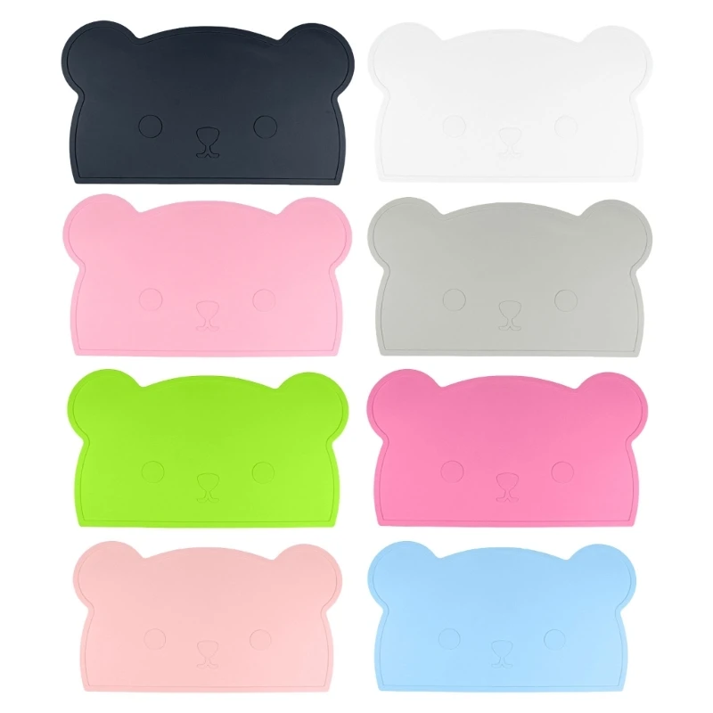 

Colorful Kids Silicone Placemat Lovely Reusable Table Pad for Mealtime