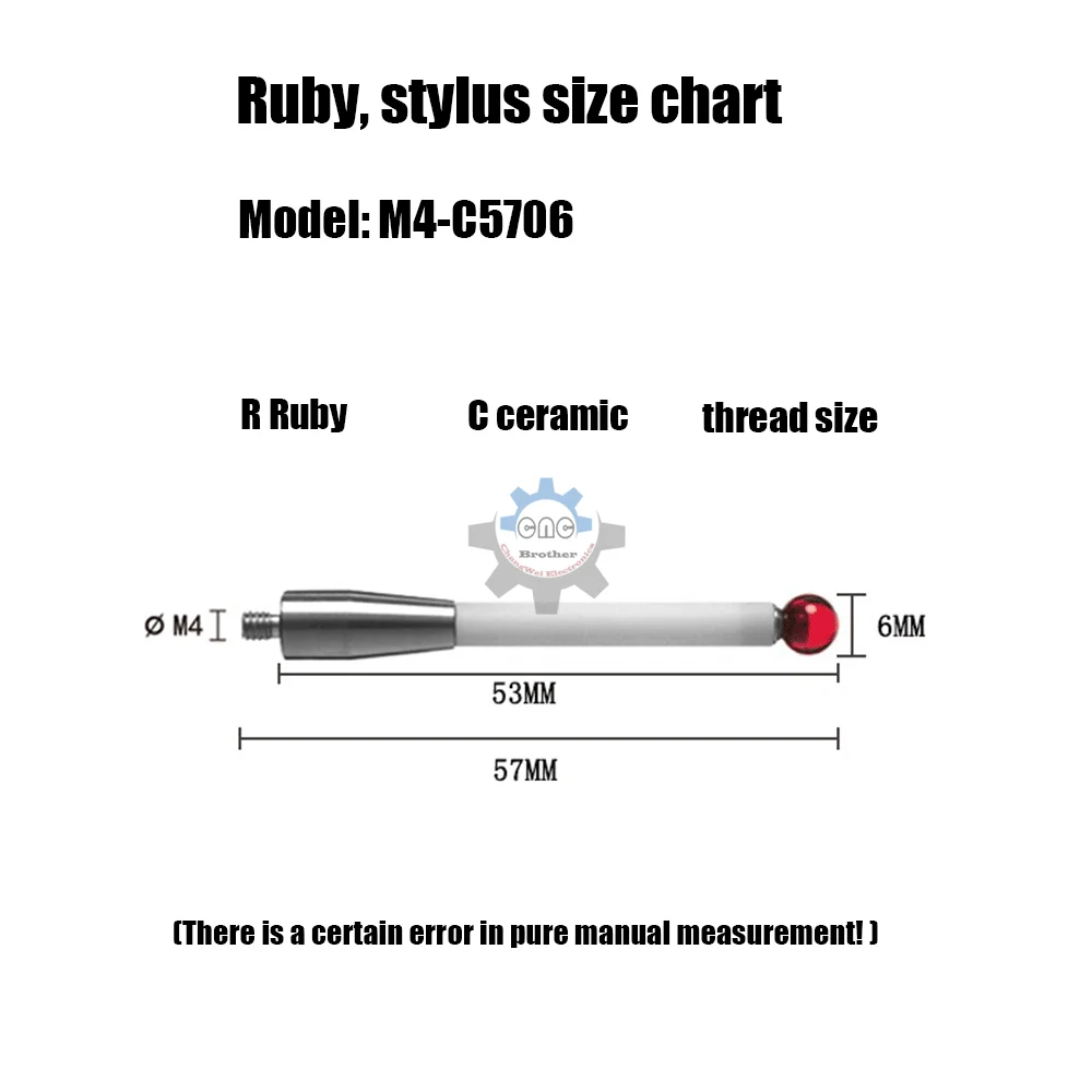 M 4 machine tool probe CNC probe ceramic Rod Renishaw three-coordinate measurement ruby ball-end wave-length measurement sets