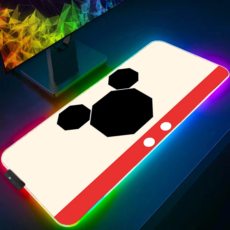 الخلفية XXL المطاط كبير PC ماوس الوسادة RGB ميكي وميني Kawaii ألعاب الألعاب ماوس منصات LED مكتب لوحة المفاتيح حصيرة الكمبيوتر حصيرة #2