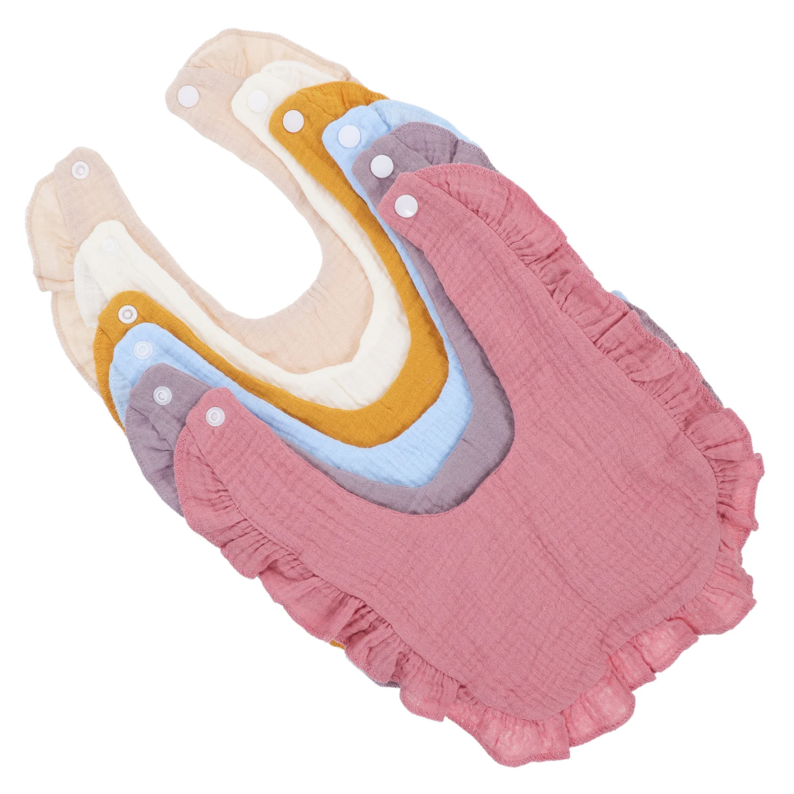 

6Pcs Baby Bib Cotton Soft Skin Friendly Absorbent Drooling Bib Toddler Feeding Supplies Baby Eating Essentials