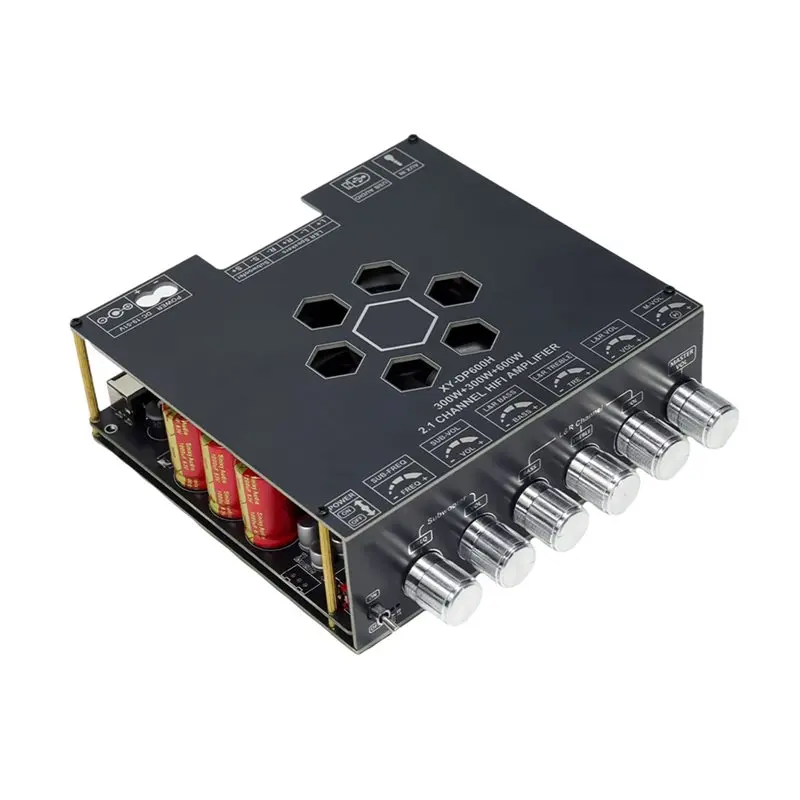 

FULL-DP600H High-Power Bluetooth Digital Amplifier Board 2.1-Channel Audio Amplifier 300Wx 2 + 600W TPA3255 Bluetooth Amp