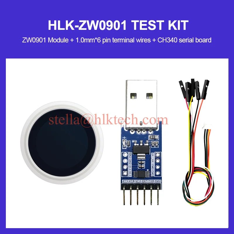 Hi-Link HLK-ZW0901 Face Array Semiconductor Fingerprint Identification Module ZW0901 Capacitive Touch Fingerprint Sensor Switch