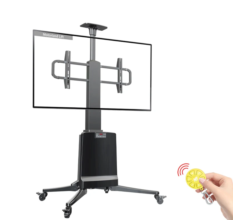 Heavy Duty Motorized Lift Screen Stand TV Mount Cart for Most 55-85 Inch Flat Panel LED LCD TVs Loading 68kgs