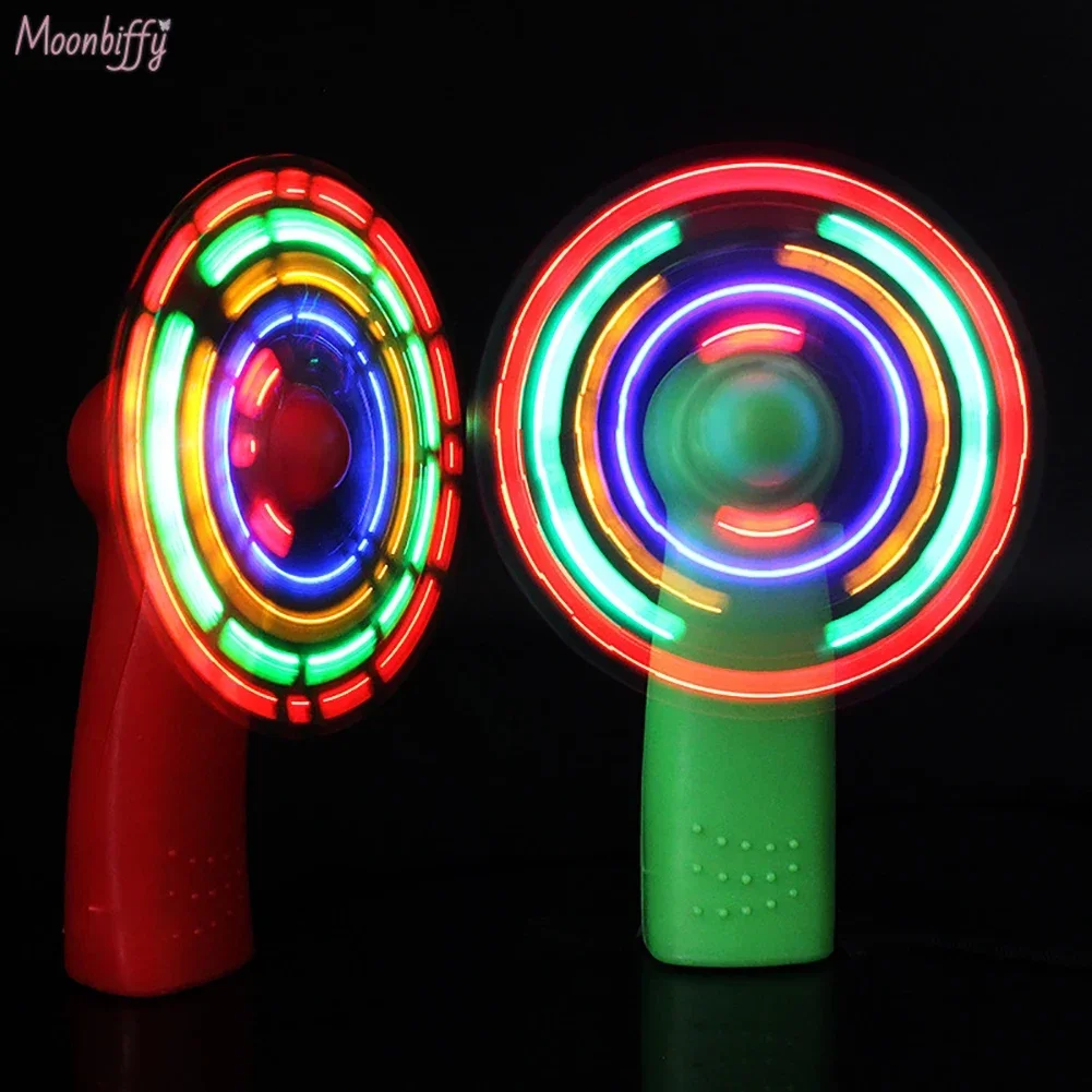 Mini LED Luminous Fan Toy Colorful Lights Practical Handheld Small Electric Fan 4 Color Changing Light Children Toys