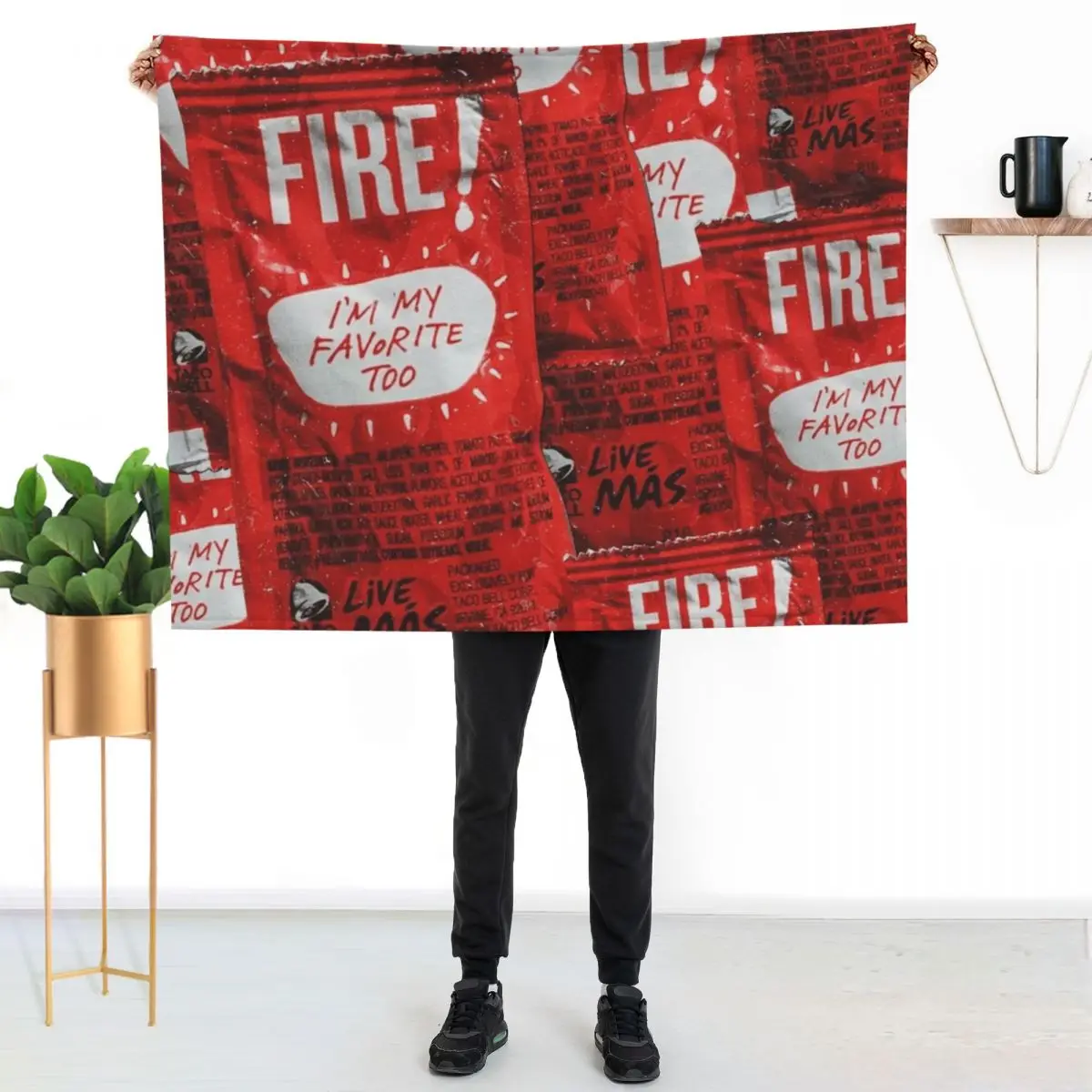 taco bell fire blanket Throw Blanket Shaggy Winter beds Luxury Plush Beautifuls Camping Blankets
