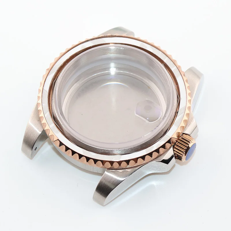 Caja de reloj para hombre totalmente dorada de 40 mm, movimiento NH34/NH35/NH36 no incluido