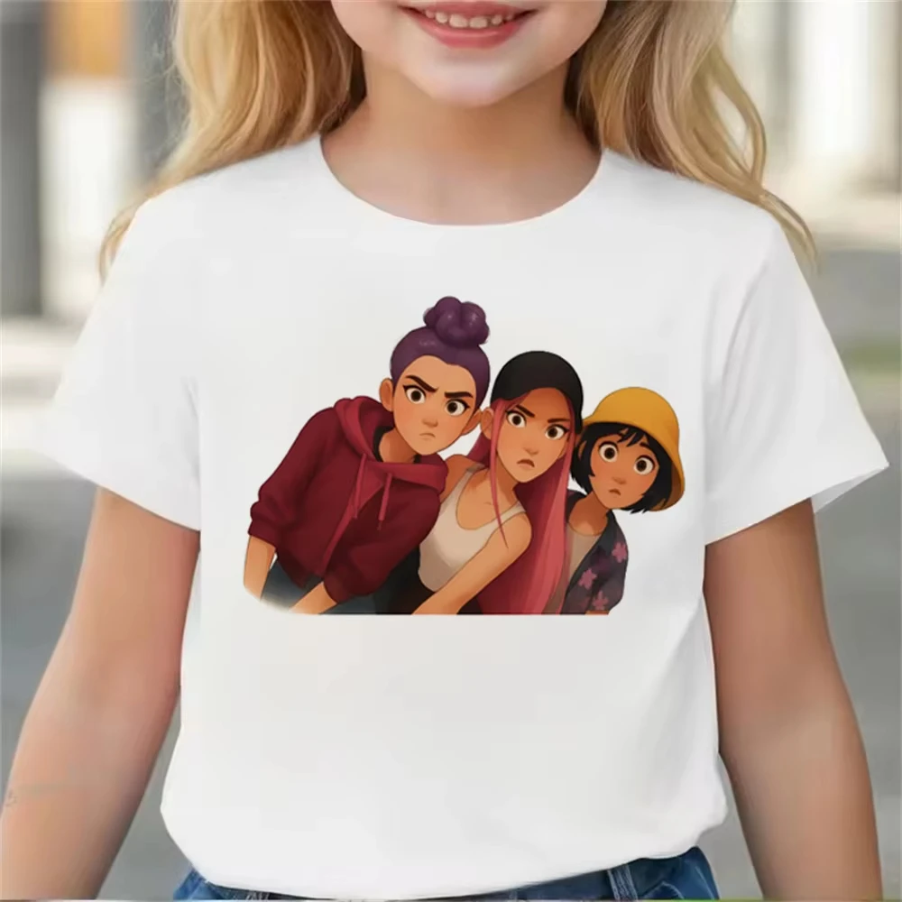 Футболка KPop Demon Hunters Tiger для девочек и мальчиков, детская одежда K-Pop Hunters Demon Hunters, футболки с милым мультяшным принтом, топы