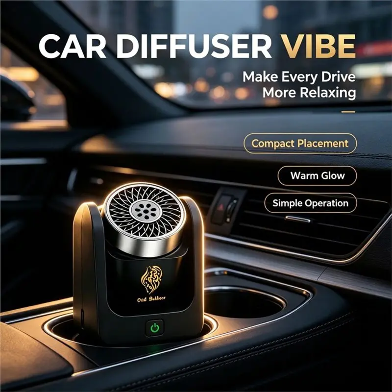 AB41-Rotational Electric Incense Burner Bakhoor Aroma Diffuser Rechargeable Incense Holder For Car Home