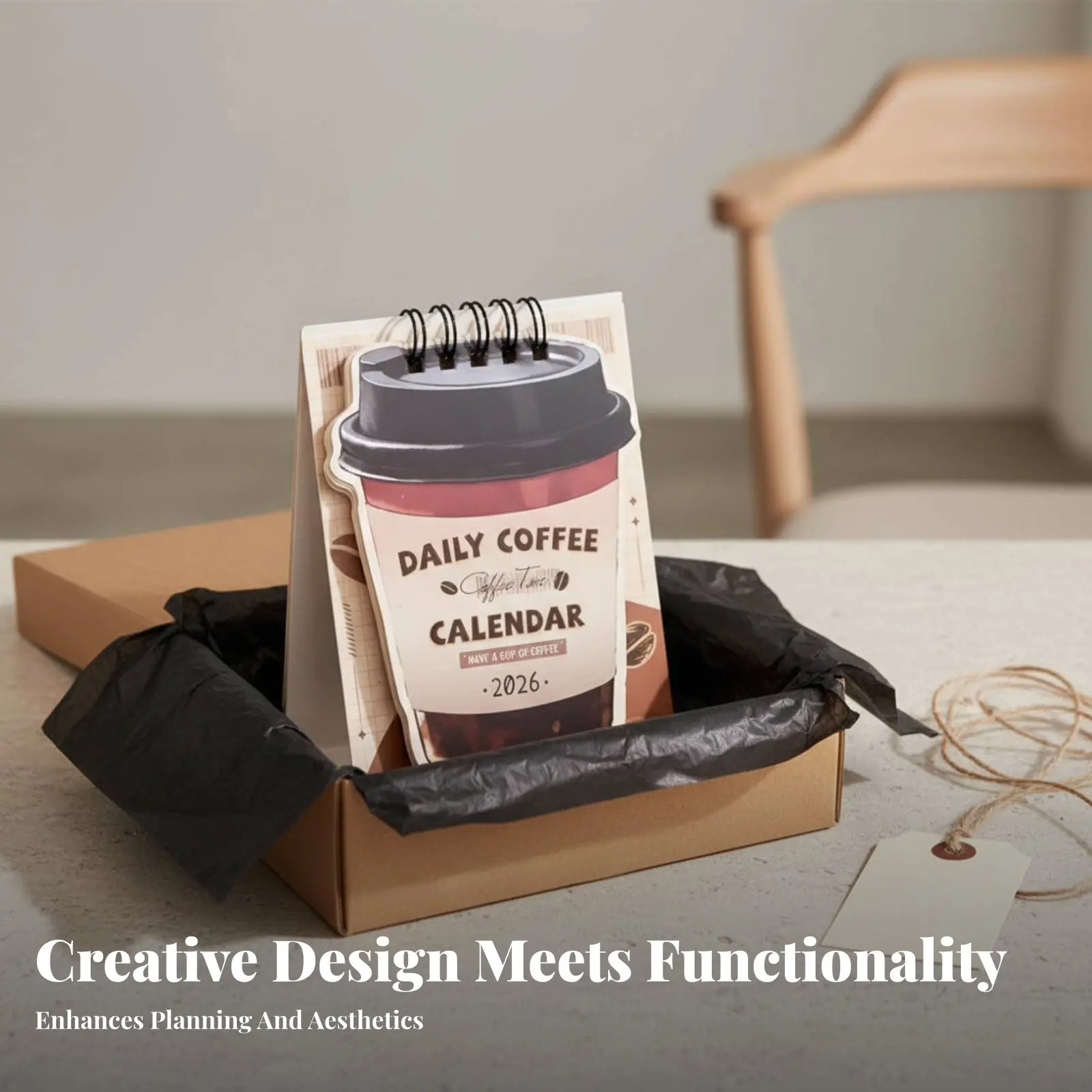 

2026 Mini Monthly Calendar, Creative Desk Planner, Office Desktop, Modern Art, Personalized Branding