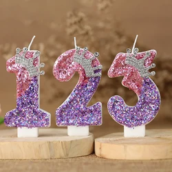 2nd Birthday Candle Cake Topper Colour Changing Creative Number 2 Candle Princess Crown Girl 1st Happy Birthday Party Decoration