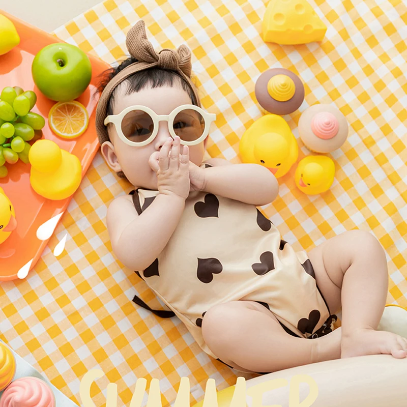 Summer Swim Pool Theme Baby Photography Outfit Baby Beach Swimming Ring Ice Cream Photo Props Studio Infant Photo Accessories