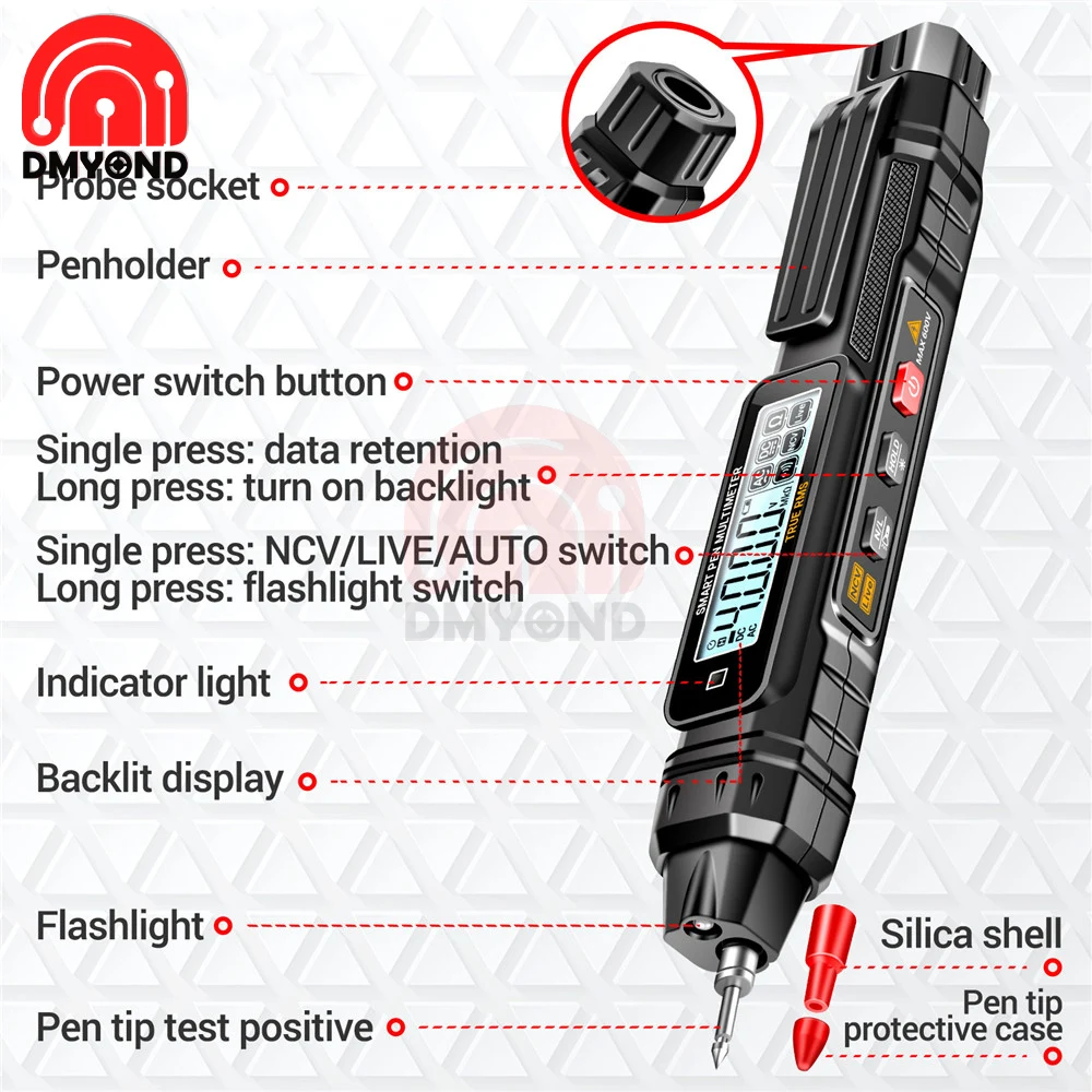 ANENG A3005 Digital Professional Multimeter Pen Testers AC/DC Voltage Meter Live Zero Line Detector Buzzer Ohm Tester Tools