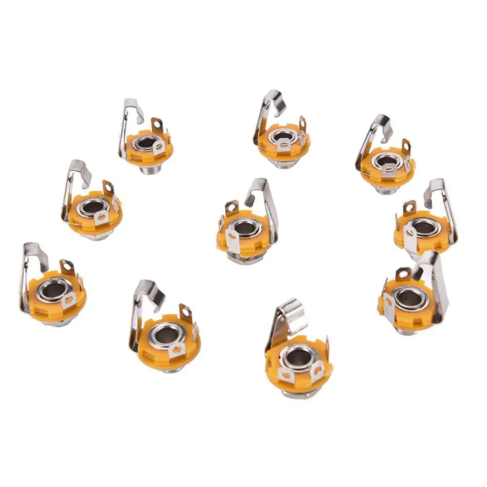 10 Stück für E-Gitarre/Bass-Effekt-Steckdose Steckdose Mono Audio 3. 0 Mono-Buchse Steckdose Mutter & Unter leg scheibe – Detail 3