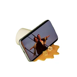 Cute Funny Prank Toys Coffee Cup Phone Holders Ieisure Entertainment Gifts Reward Items Ice Cubes Spilled Out False Impression