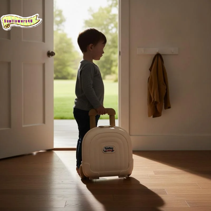 Linda Caja de Almacenamiento Tipo Trolley para Niños Pequeños, Carcasa Dura Gruesa y Resistente, Gran Capacidad para Viajes, Aperitivos y Artículos de Papelería