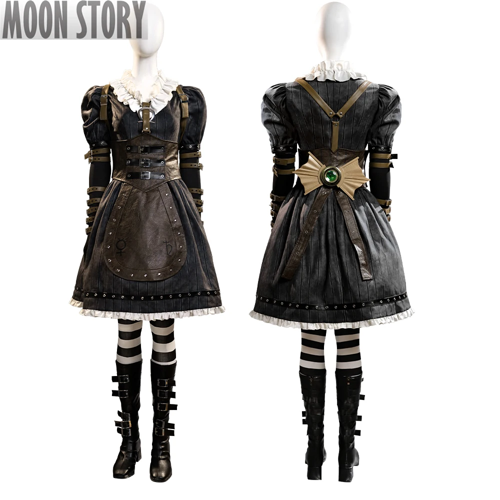 

Game Alice Princess Cosplay Costume Black Dress Madness Returns For Girl Party Skirt Halloween Carnival