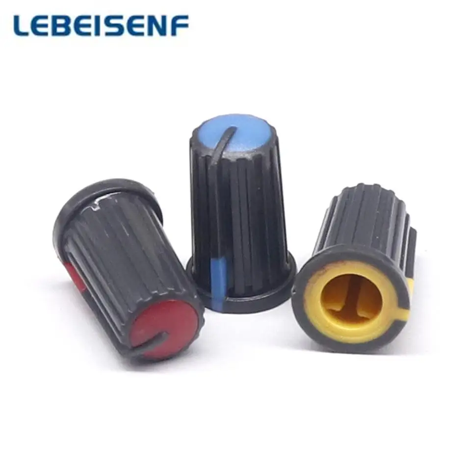 5pcs=1set for Yamaha Mixer potentiometer knob cap /270 degree D hole knobs caps cover red yellow blue 18.5x11.5mm