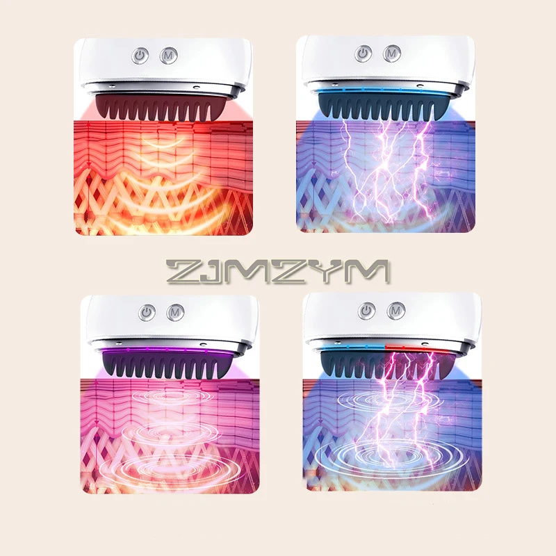 أداة تدليك الوجه المحمولة ، مدلك فروة الرأس الكهربائي ، تدليك اهتزازي ، 9 تروس قابلة للتعديل و 4 مصابيح ليد ، أدوات جواشا شا