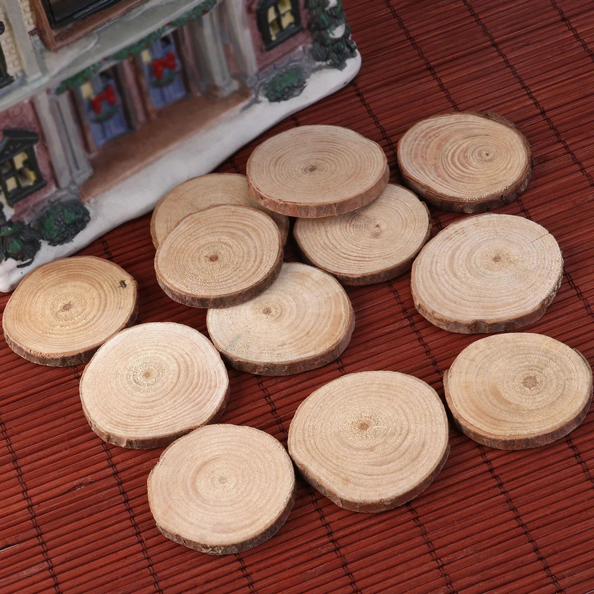 

30Pcs Natural Wood Log Slices Polished Double Sides Crafted for DIY Wedding Decor Centerpieces Table Numbers Wood Slices