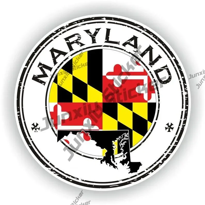 

Maryland Seal Cool Car Waterproof Sticker Decoration France of Vinyl Round Trendy Proof Boat Resistant Cool Sticker Cute Decal