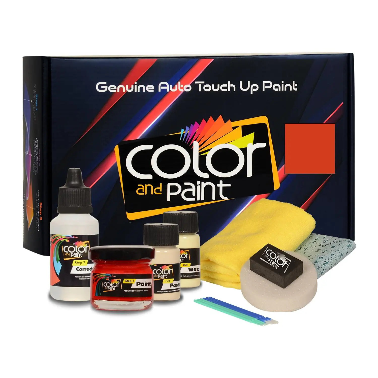 Color and Paint compatible with Toyota Automotive Touch Up Paint - POP ORANGE PEARL - 4 W5 - Basic Care