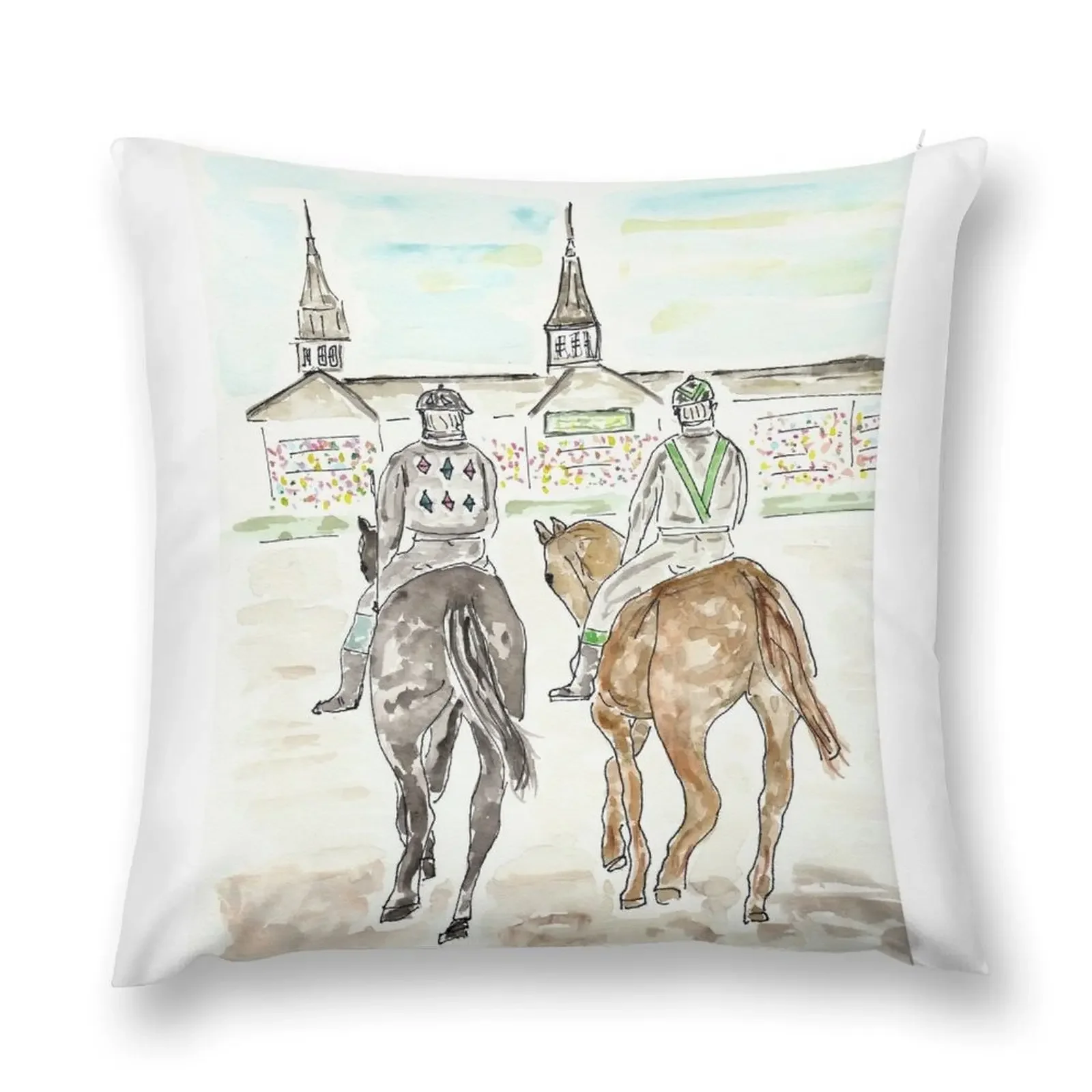 Call to Post, Horse race, Derby, Kentucky, Southern, Racing, May, Horse, Churchill Downs, Louisville Throw Pillow