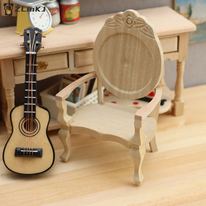 ▶ 1:12 Puppenhaus Miniatur Stuhl Sessel Möbel Heimmodell Dekor Spielzeug Puppenhaus Zubehör