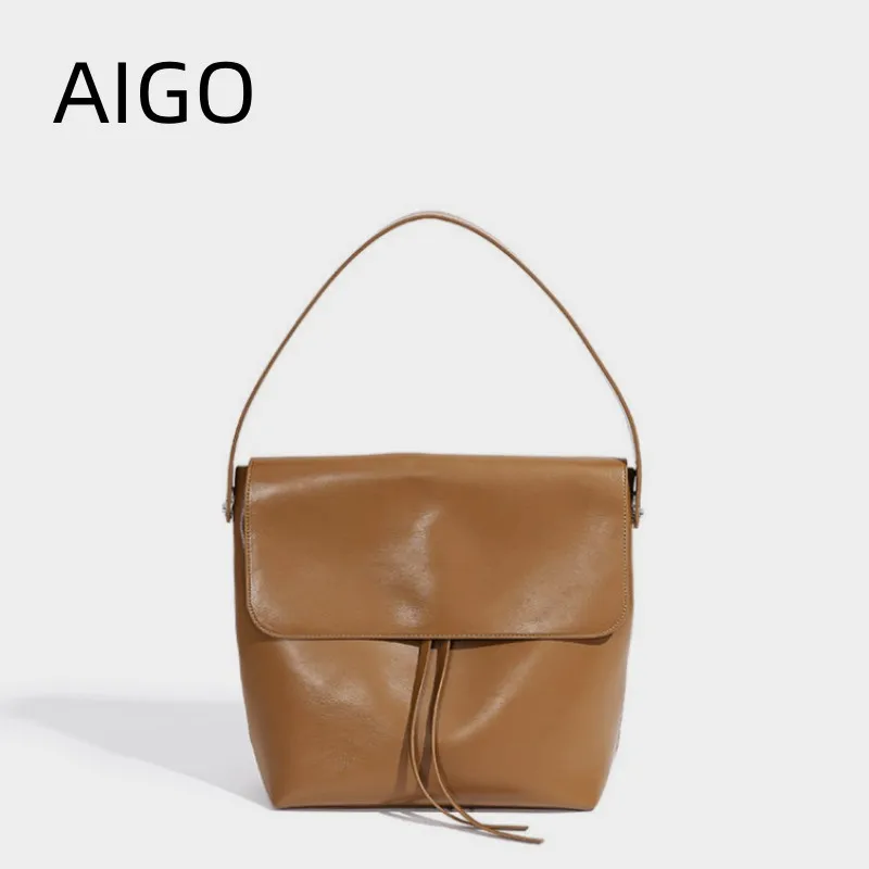 

AIGO 2024 Luxury Women's Tote Bag Handbag for Lady Underarm Soft Shoulder Bags For Women Female Cross-Body Messenger Pack Bolas