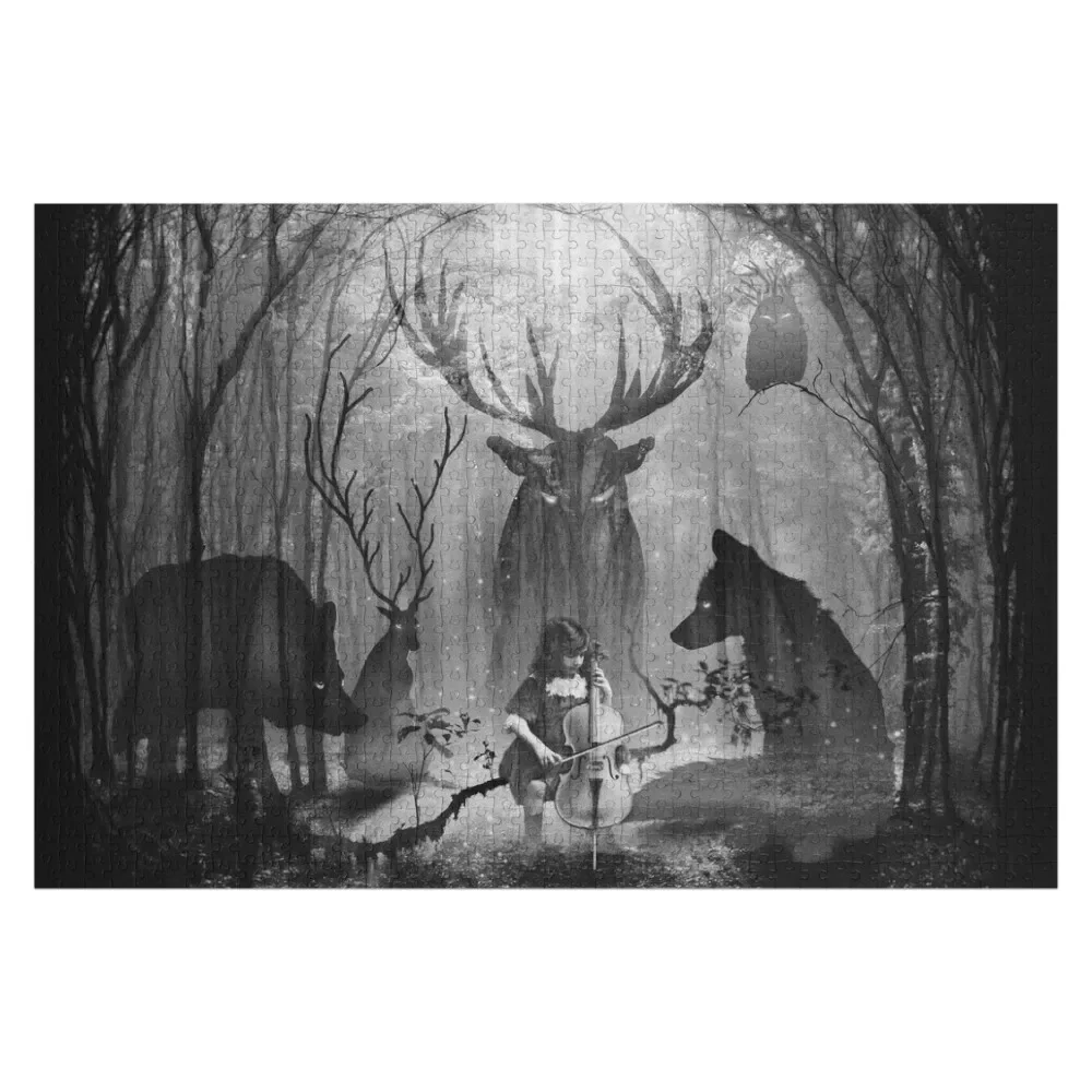 

Fox Wolf Deer and Forest Cello Music Jigsaw Puzzle Personalised Name Jigsaw Custom Puzzle