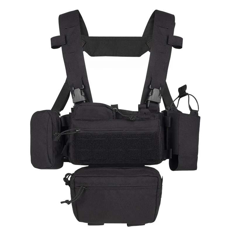 Custom Lightweight Adjustable Outdoor Nylon Tactical Vest Multifunctional Chest Bag Molle Tactical Vest For Training