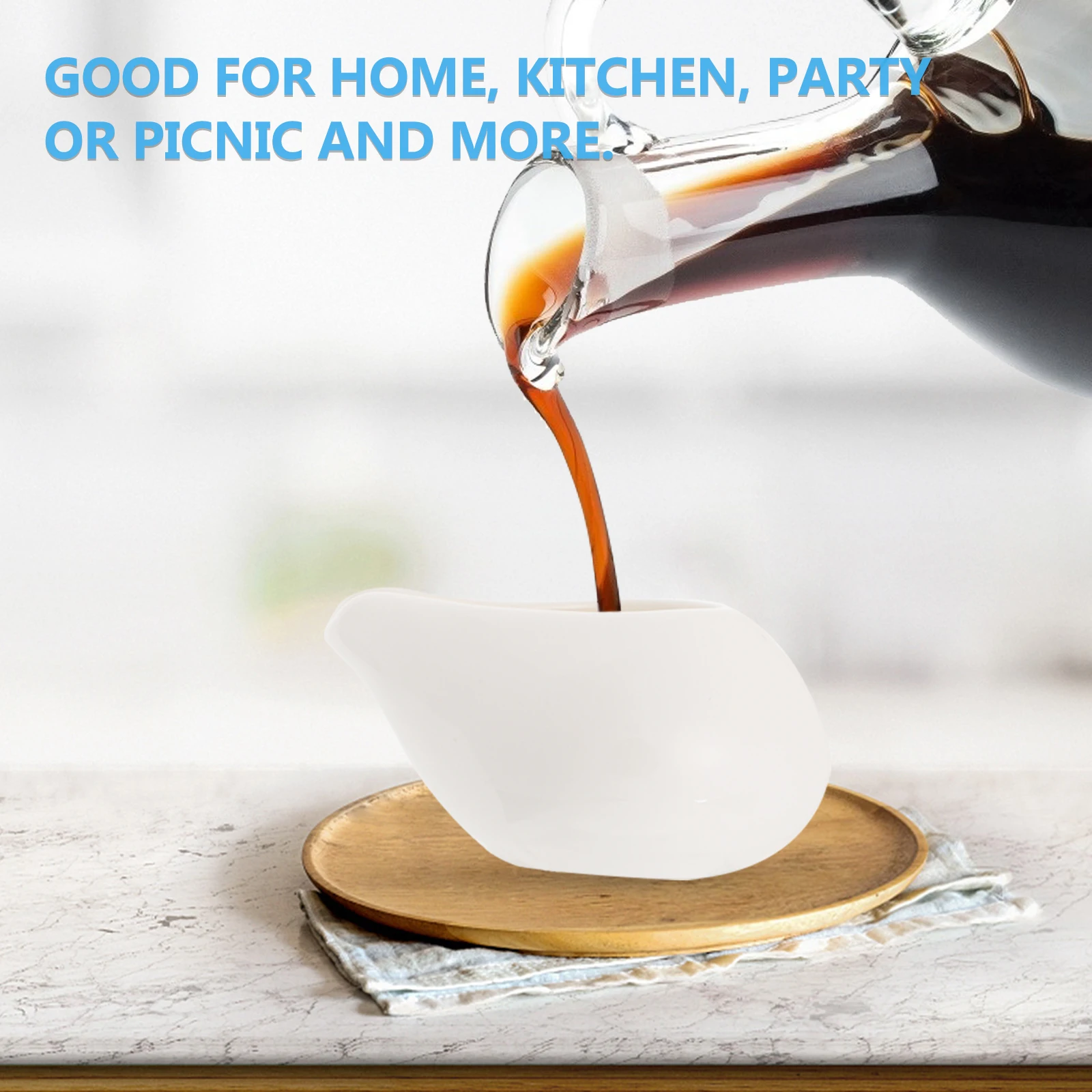 

1Pcs Ceramic Sauce Boat for Gravy Oil Vinegar Salt Butter Jam - Kitchen Serving Jug Appetizer Dessert Condiment Bowl Restaurant