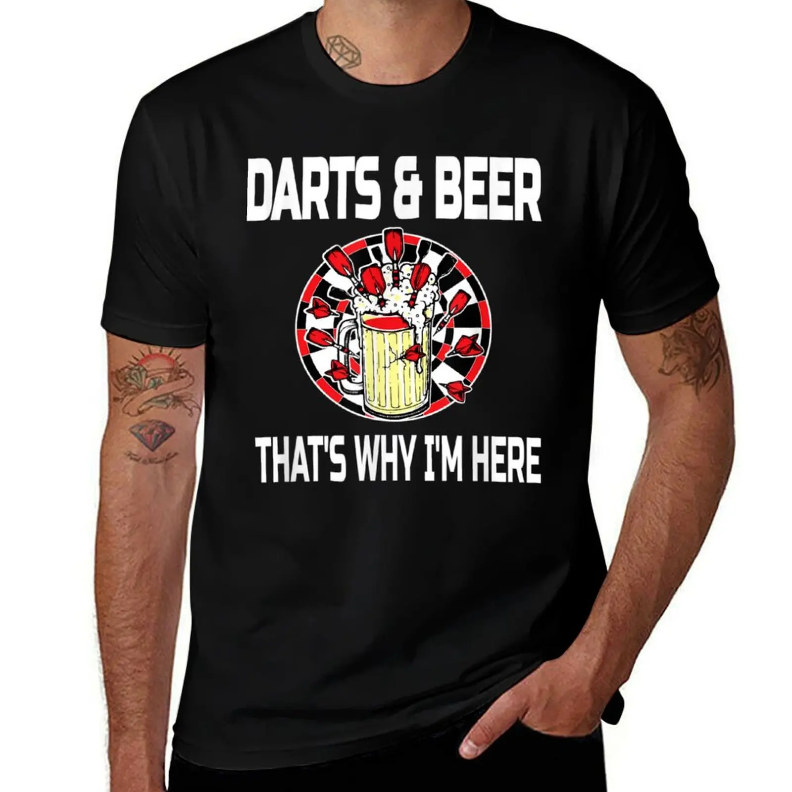 

Darts And Beer That's Why I'm Here T-Shirt Large Size Short Sleeve T-Shirt