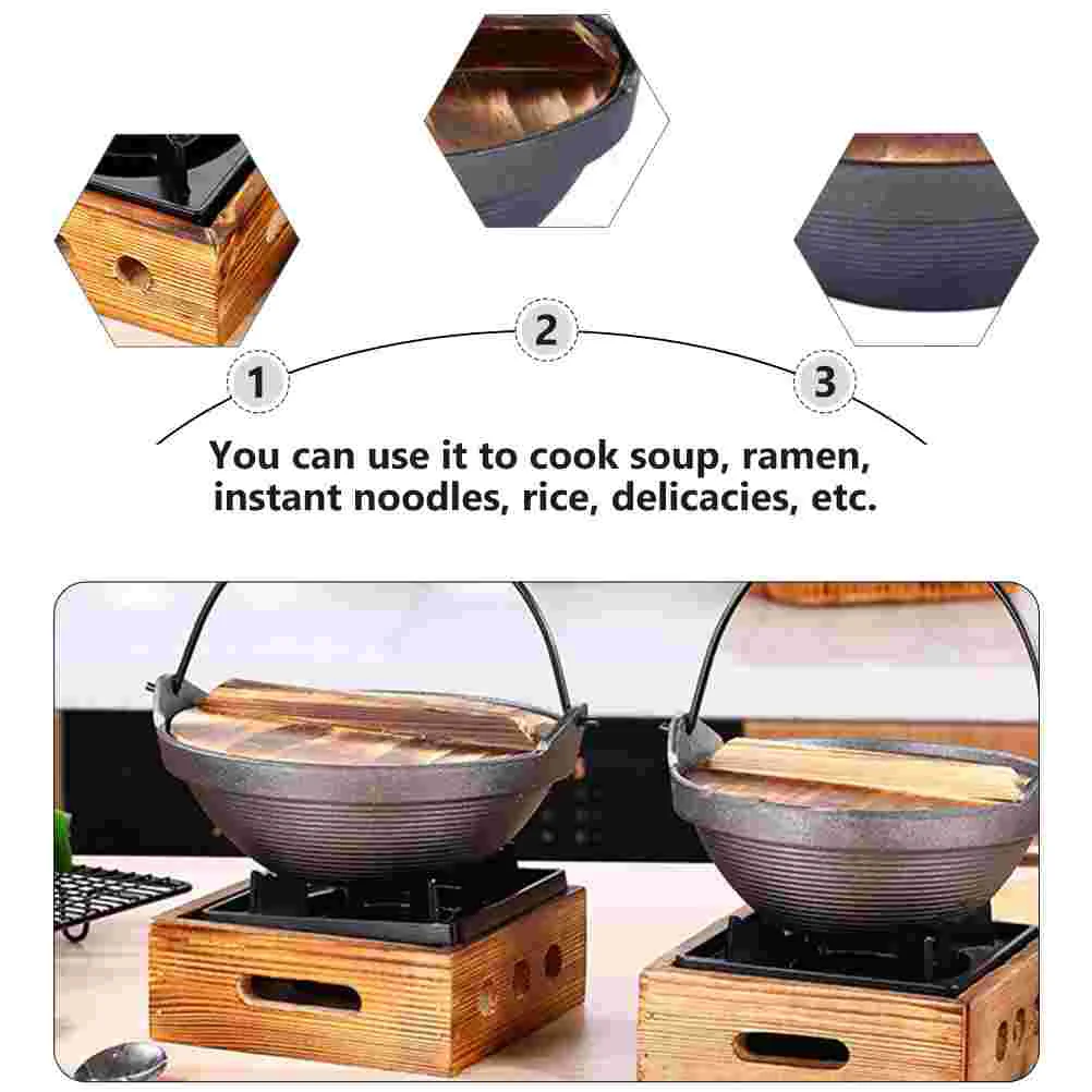 Sukiyaki Cook Ramen Pot Furnace Household Cooking Wok Great Cookware Boiler Cast Iron Non-stick Utensil Camping Soup