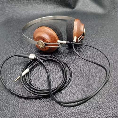 Imagen 1 del producto Poyatu-auriculares estéreo de madera Retro, cascos ligeros abiertos en la oreja, unidad de 40mm, Cable desmontable de 3,5mm, diadema de Metal