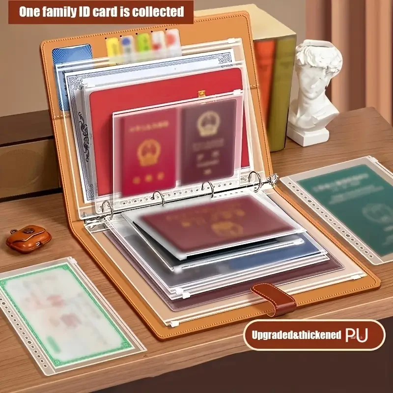 Raccoglitore A4 in pelle spessa per notebook, raccoglitore di documenti per famiglie, cartelle di file, organizer per materiale scolastico per ufficio