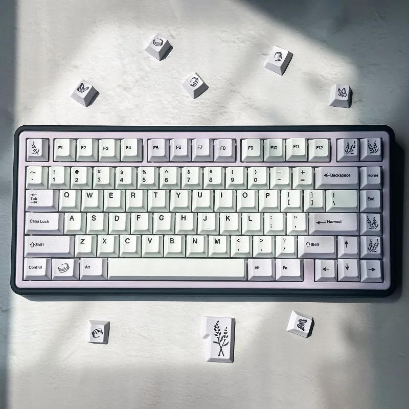 Lavender Theme Keycaps Set Customized PBT Sublimation Cherry Profile Keyboard Cap 143keys for Mechanical Keyboard Accessories