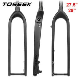 TOSEEK Full Carbon Fibre Mountain Bike Rigid Fork 27.5/29 Inch MTB Bicycle Front Fork Disc Brake Hard Fork Cycling Accessories