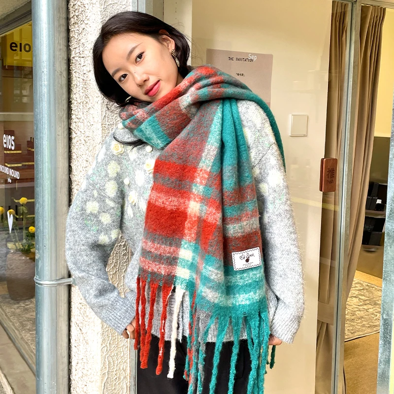 وشاح ELFSACK الدافئ ذو الألوان الدوبامين بألوان قوس قزح للنساء #3