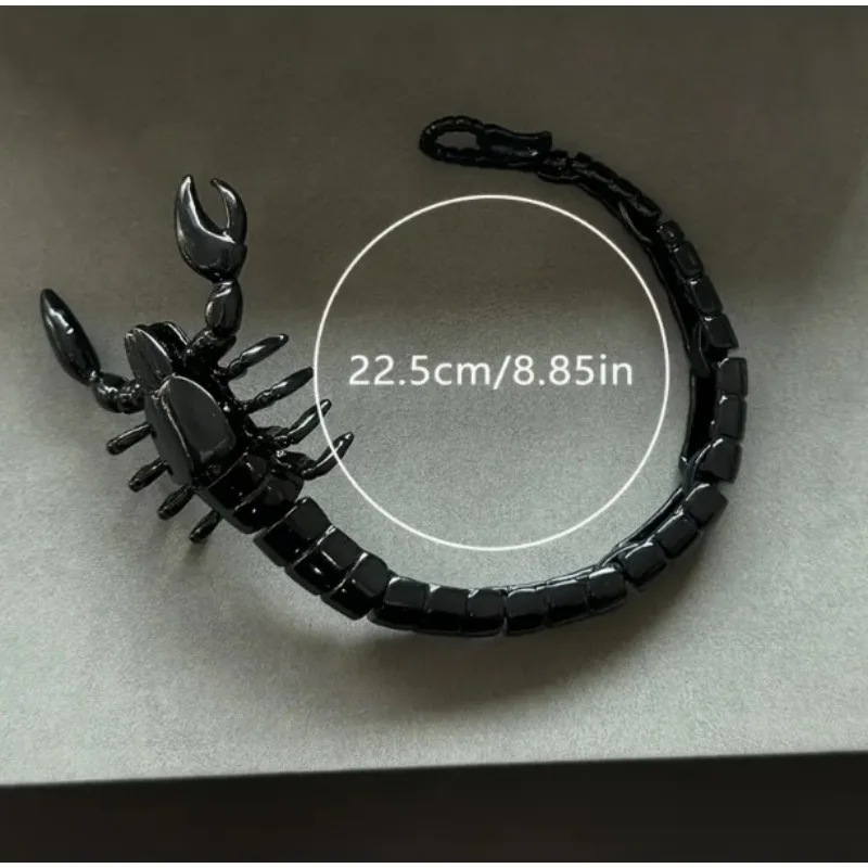 شخصية الإبداعية الهيب هوب الشرير الإسورة 2025 جديد قوي الأسود العقرب الحيوان التيتانيوم الصلب الرجال سوار مجوهرات هالوين #5